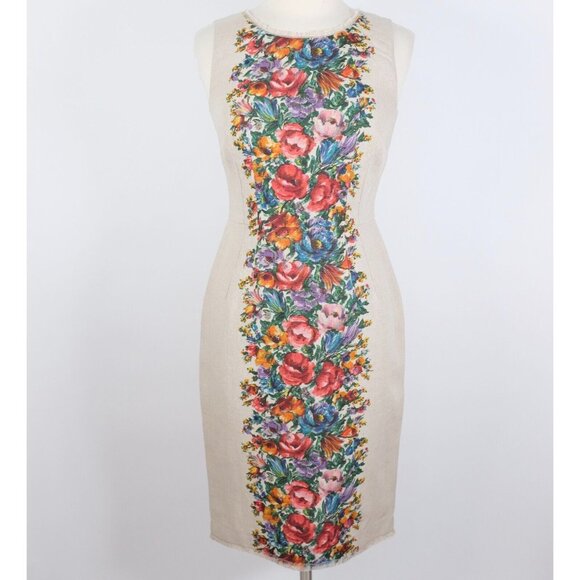 Dolce&Gabbana linen dress 44 US 8 floral shift - Picture 1 of 13